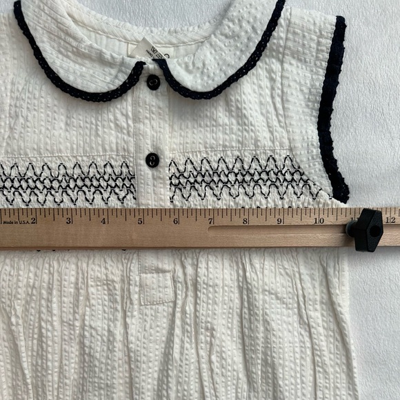 Viverano Organics Robin Seersucker Smocked Bubble Romper Baby Girl 12/18M Ivory - Picture 3 of 7